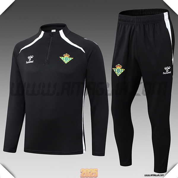 Tuta Calcio Real Betis Bambino Nero/Bianco 2025 2026
