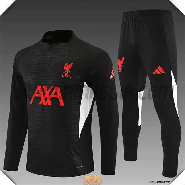 Tuta Calcio FC Liverpool Bambino Nero/Rosso/Bianco 2025 2026
