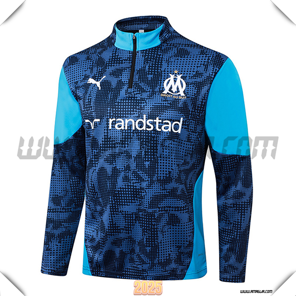 Felpa Allenamento Marsiglia Blu/Nero 2025 2026