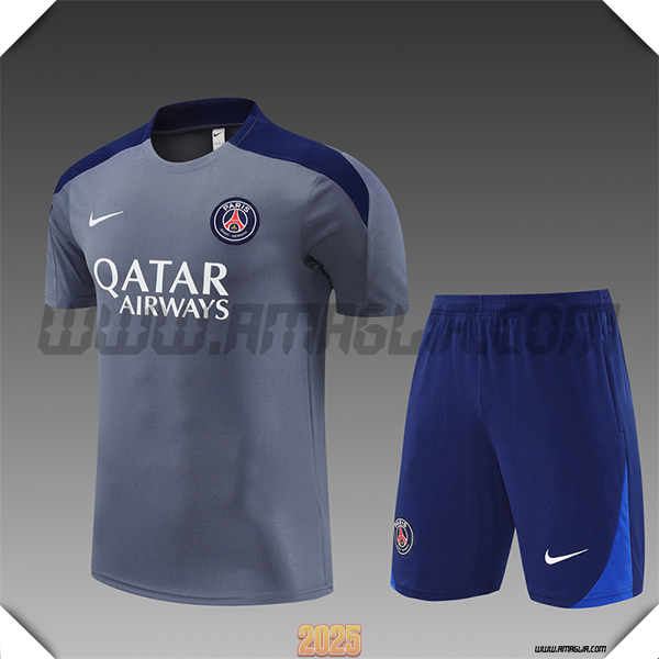 T Shirt Allenamento PSG Bambino Grigio/Blu 2025 2026