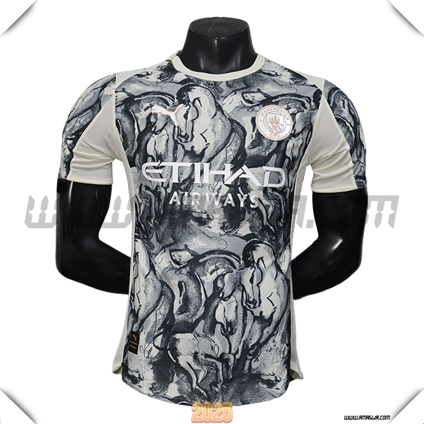 Maglia Calcio Manchester City Edizione Speciale Nero/Bianco 2025 2026