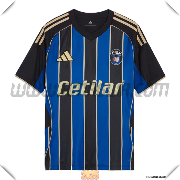 Nuovo Maglia da Pisa Prima Blu/Nero 2025 2026