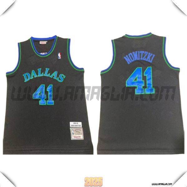 Maglia Dallas Mavericks (NOWITZKI #41) 2025/26 Nero/Blu