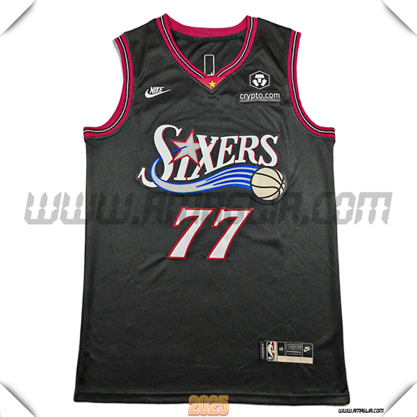 Maglia Philadelphia 76ers (EDGECOMBE #77) 2025/26 Nero/Rosso