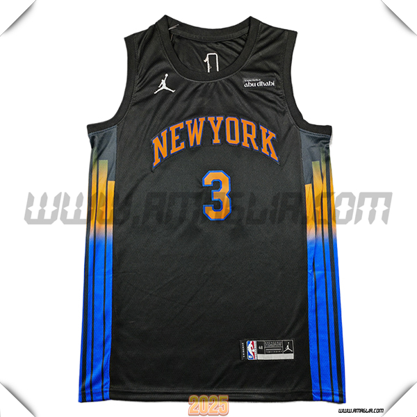 Maglia New York Knicks (HART #3) 2025/26 Nero/Blu/Arancia