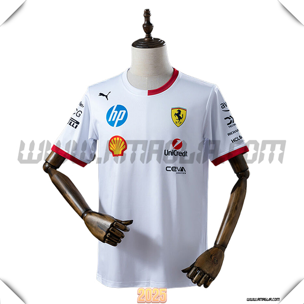 Maglietta Scuderia Ferrari Team Bianco 2025
