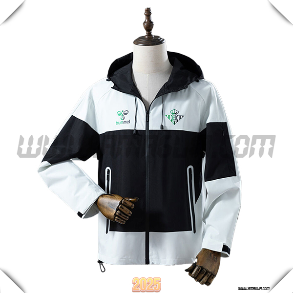 Giacca A Vento Real Betis Bianco/Nero 2025 2026