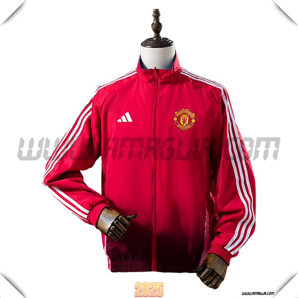 Giacca A Vento Manchester United Rosso/Bianco 2025 2026