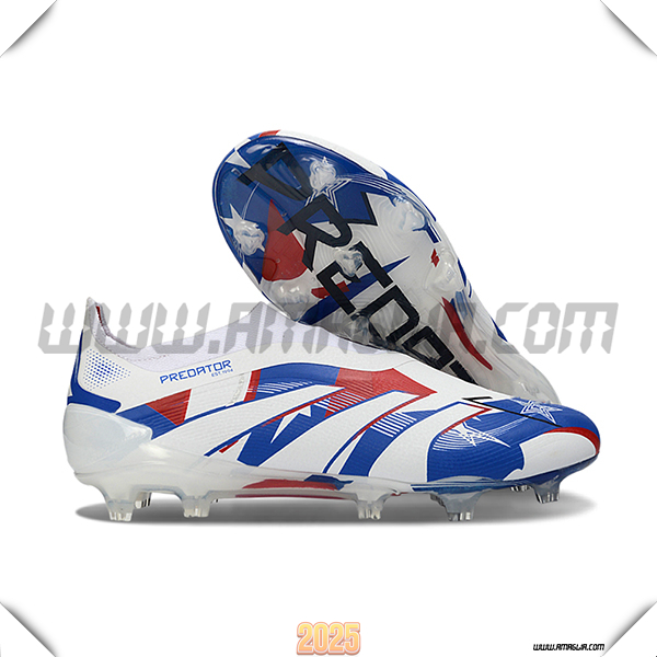 Adidas Scarpe Da Calcio 25 Predator Elite LL FG Blu/Bianco/Rosso
