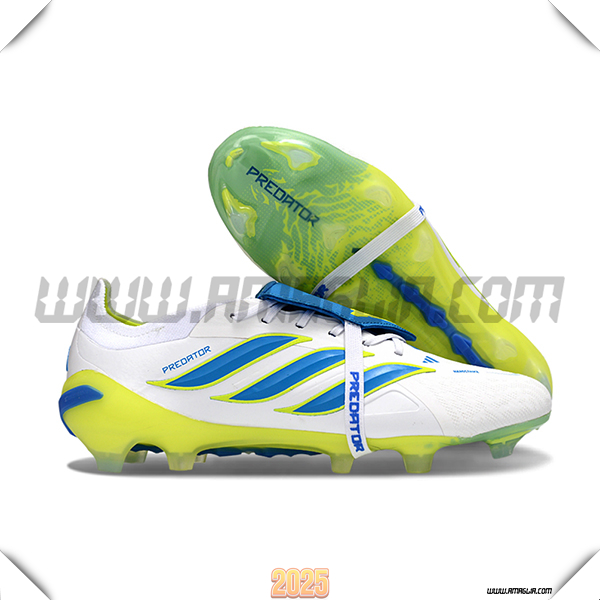 Adidas Scarpe Da Calcio 26 Predator Elite Tongue FG Bianco/Verde/Blu