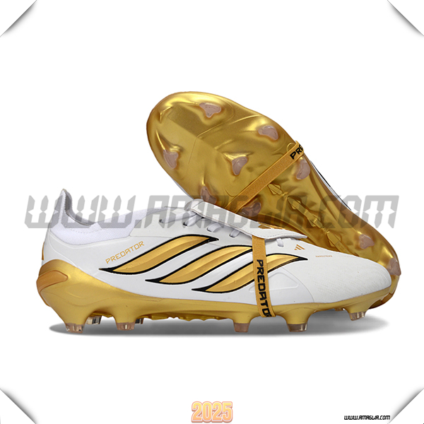 Adidas Scarpe Da Calcio 26 Predator Elite Tongue FG Bianco/Giallo