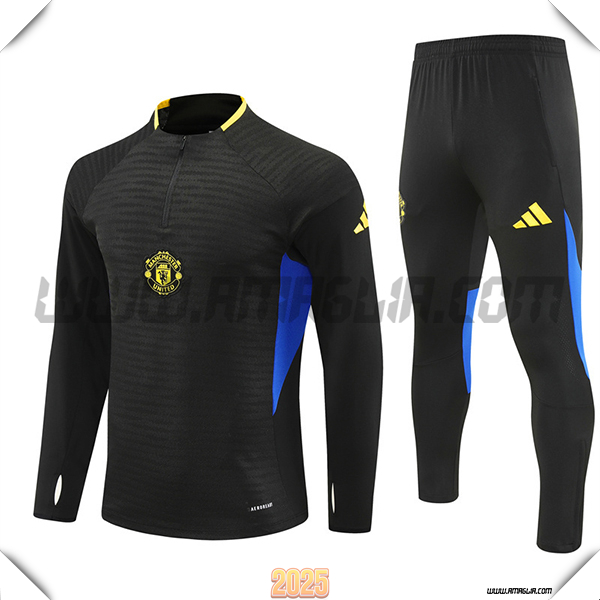 Tuta Calcio Manchester United Nero/Blu/Giallo 2025 2026 -02