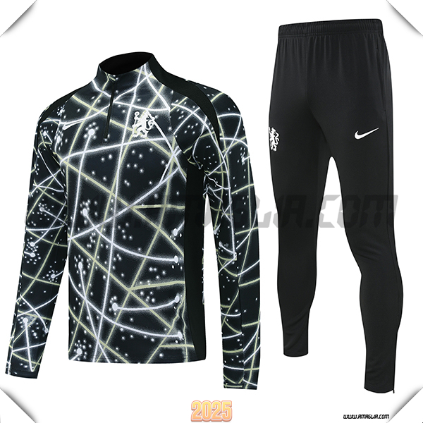Tuta Calcio FC Chelsea Nero/Bianco/Giallo 2025 2026