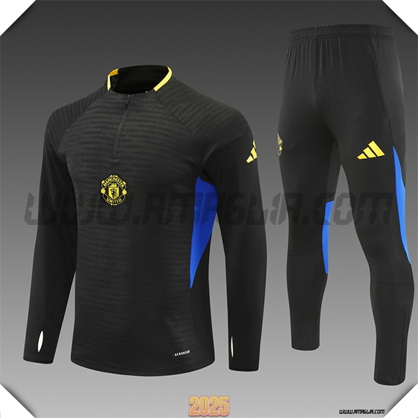 Tuta Calcio Manchester United Nero/Blu/Giallo 2025 2026