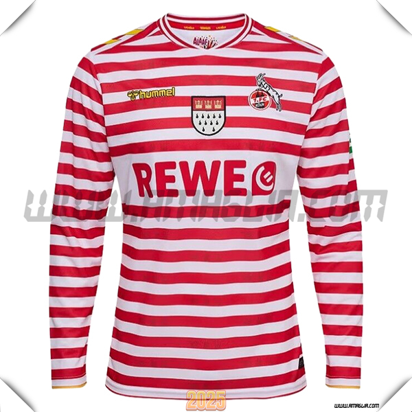 Maglia Calcio FC Koln Maniche Lunghe Edizione Speciale Rosso/Bianco 2025 2026