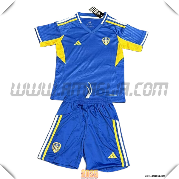 Kit Maglia da Leeds United Bambino Seconda Blu 2025 2026