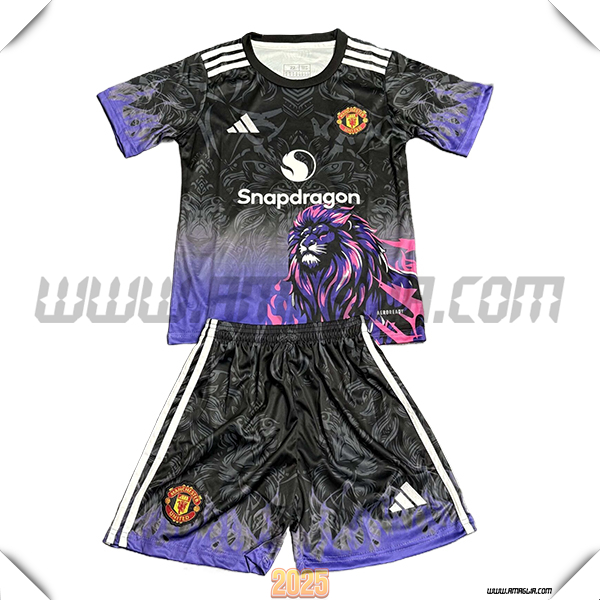 Kit Maglia da Manchester United Bambino Edizione Speciale Pourpre/Nero 2025 2026