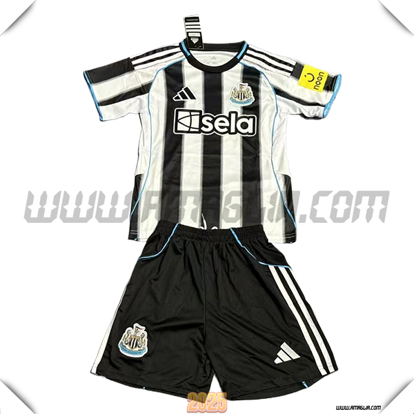 Kit Maglia da Newcastle United Bambino Prima Bianco/Nero 2025 2026