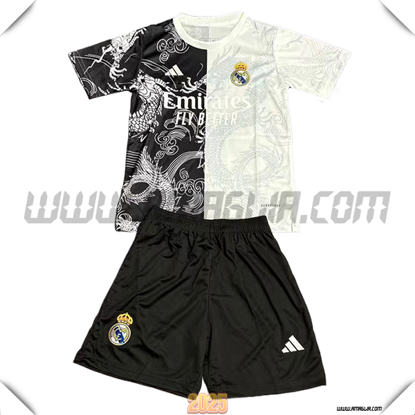 Kit Maglia da Real Madrid Bambino Edizione Speciale Nero/Bianco 2025 2026