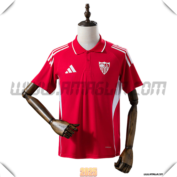 Maglia Polo Sevilla FC Rosso/Bianco 2025 2026