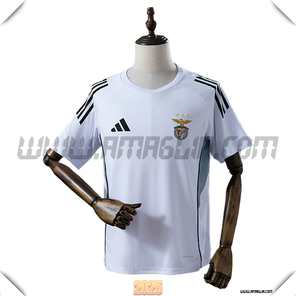 T Shirt Allenamento S.L.Benfica Bianco/Nero 2025 2026