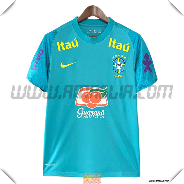 T Shirt Allenamento Brasile Verde/Nero 2025 2026