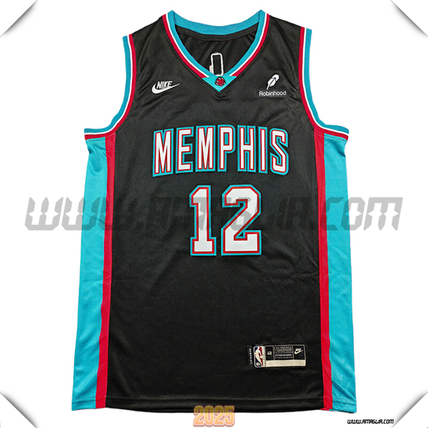 Maglia Memphis Grizzlies (MORANT #12) 2025/26 Nero/Blu/Rosso
