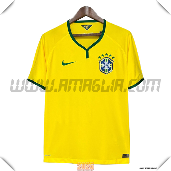 Prima Maglia da Brasile Retro 2014 GIALLO