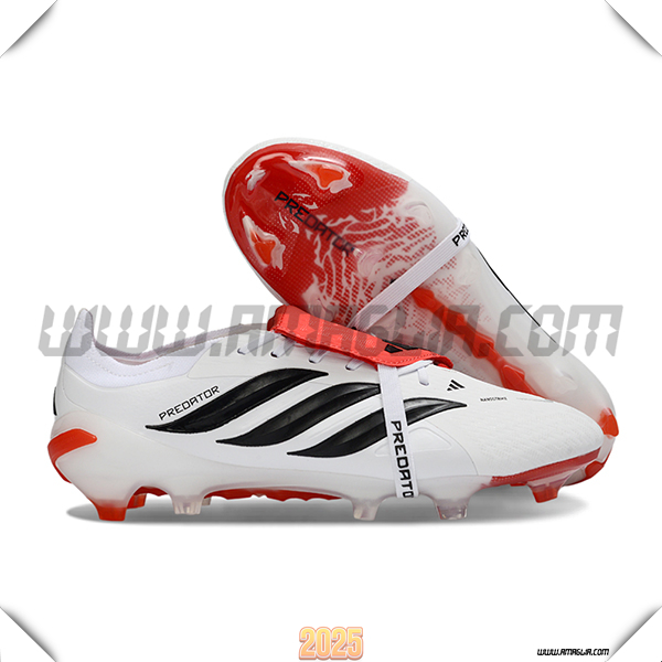 Adidas Scarpe Da Calcio 26 Predator Elite Tongue FG Bianco/Nero/Arancia