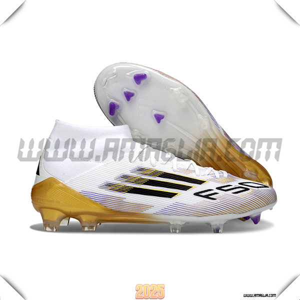 Adidas Scarpe Da Calcio F50 ELITE MID FG W Bianco/Nero/Giallo