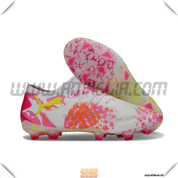 PUMA Scarpe Da Calcio FUTURE 8 ULTIMATE FG/AG Bianco/Rosa/Giallo