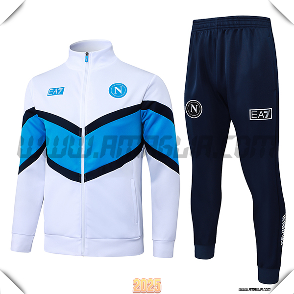 Tuta Calcio Giacca SSC Napoli Bianco/Blu 2025 2026