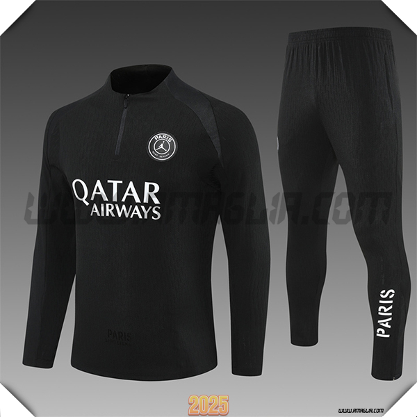 Tuta Calcio PSG Bambino Nero 2025 2026