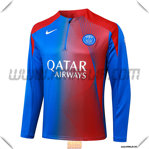 Felpa Allenamento PSG Rosso/Blu 2025 2026