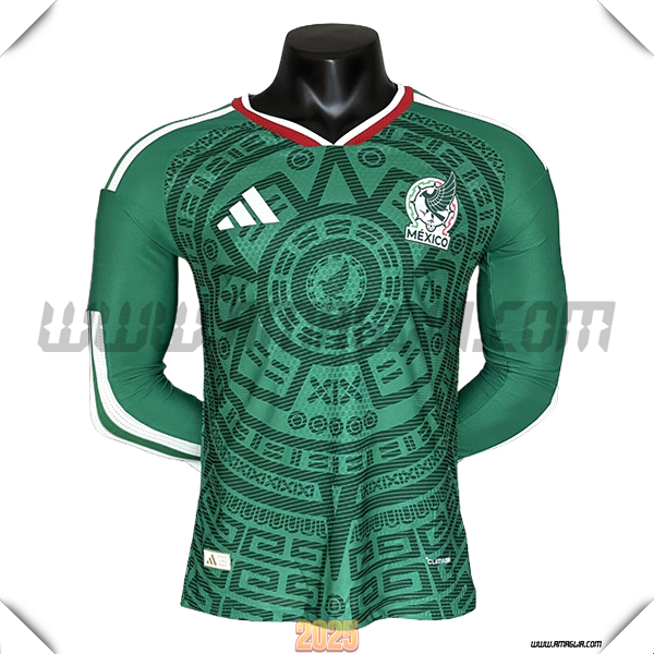 Prima Maglia Squadra Messico Maniche Lunghe Coppa del Mondo 2026 Verde