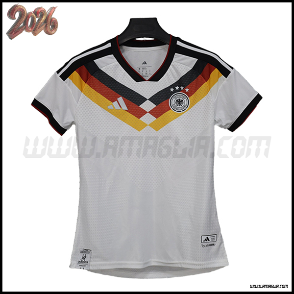 Prima Maglia Squadra Germania Donne Coppa del Mondo 2026 Bianco