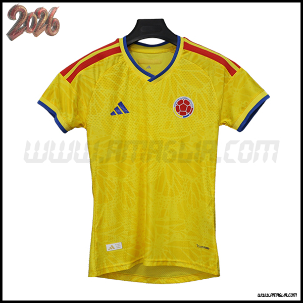 Prima Maglia Squadra Colombia Donne Coppa del Mondo 2026 GIALLO