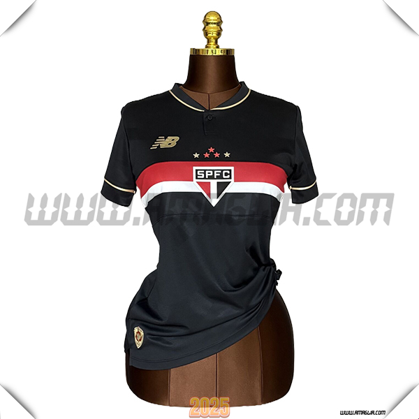 Terzo Maglia Calcio Sao Paulo FC Donne 2025 2026 Nero