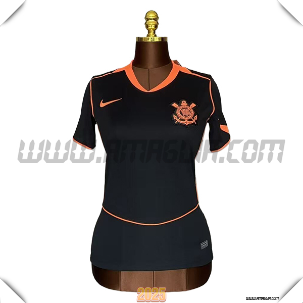 Terzo Maglia Calcio Corinthians Donne 2025 2026 Nero