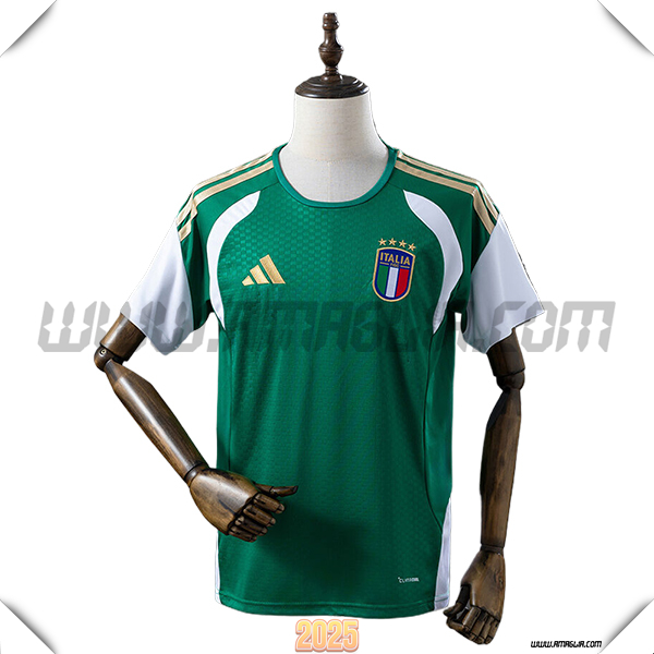 T Shirt Allenamento Italia Verde/Bianco/Giallo 2025 2026
