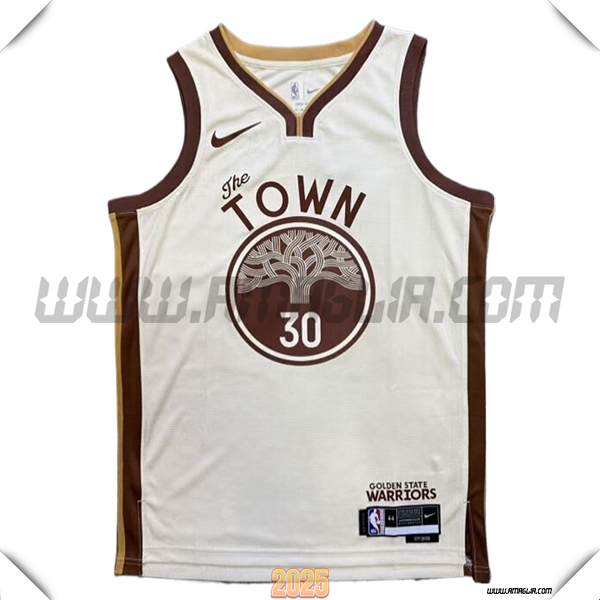 Maglia Golden State Warriors (CURRY #30) 2025/26 Beige/Marrone