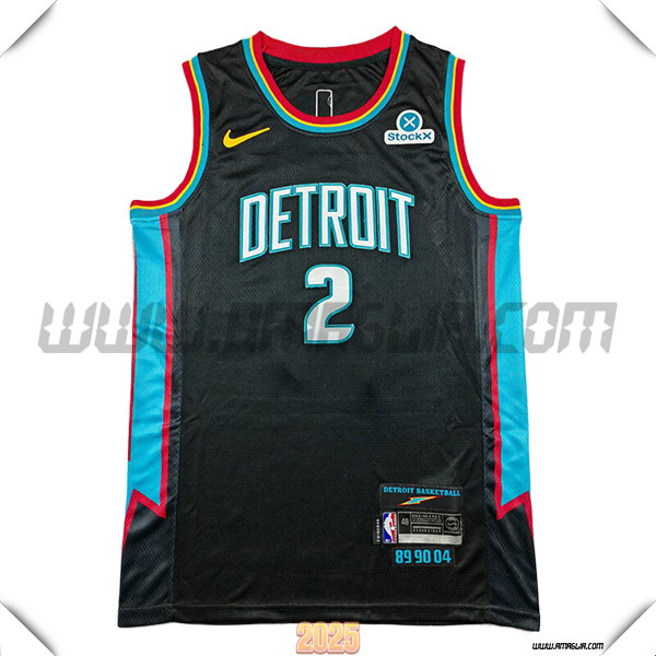 Maglia Detroit Pistons (CUNNINGHAM #2) 2025/26 Nero/Blu/Rosso