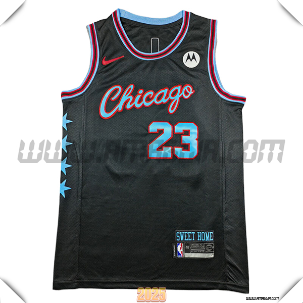 Maglia Chicago Bulls (JORDAN #23) 2025/26 Nero/Blu