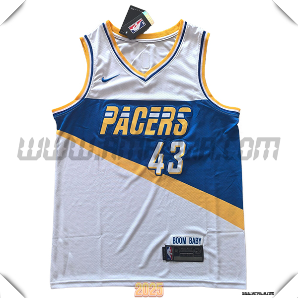Maglia Indiana Pacers (SIAKAM #43) 2025/26 Bianco/Blu/Giallo