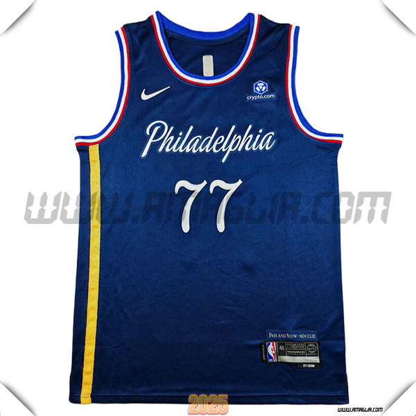 Maglia Philadelphia 76ers (EDGECOMBE #77) 2025/26 Blu Scuro