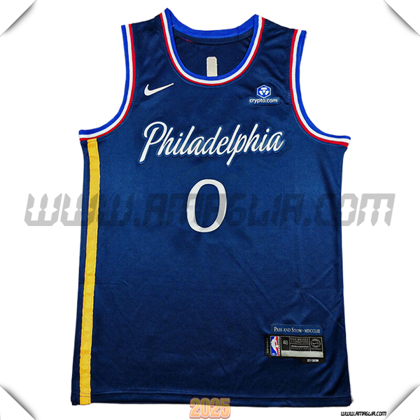 Maglia Philadelphia 76ers (MAXEY #0) 2025/26 Blu Scuro