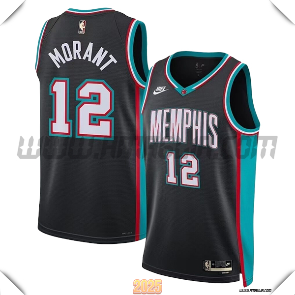 Maglia Detroit Pistons (MORANT #12) 2025/26 Nero/Blu/Rosso