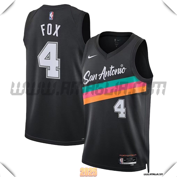 Maglia San Antonio Spurs (FOX #4) 2025/26 Nero