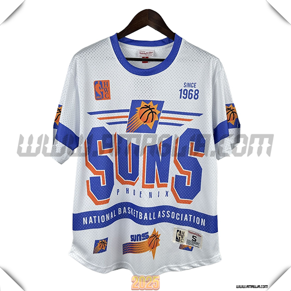 Maglia Phoenix Suns Retro 2025/26 Bianco/Blu/Arancia