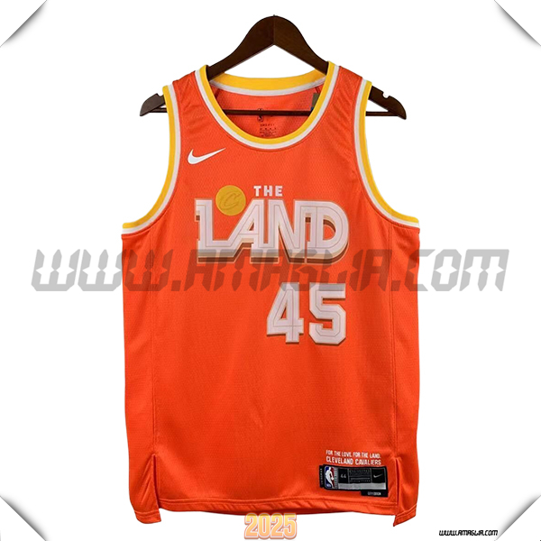 Maglia Los Cleveland Cavaliers (MITCHELL #45) 2025/26 Arancia/Bianco